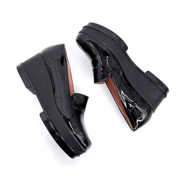 Robert Clergerie Shoes - Robert Clergerie Patent Leather Platform Wedge Loafer Black 39